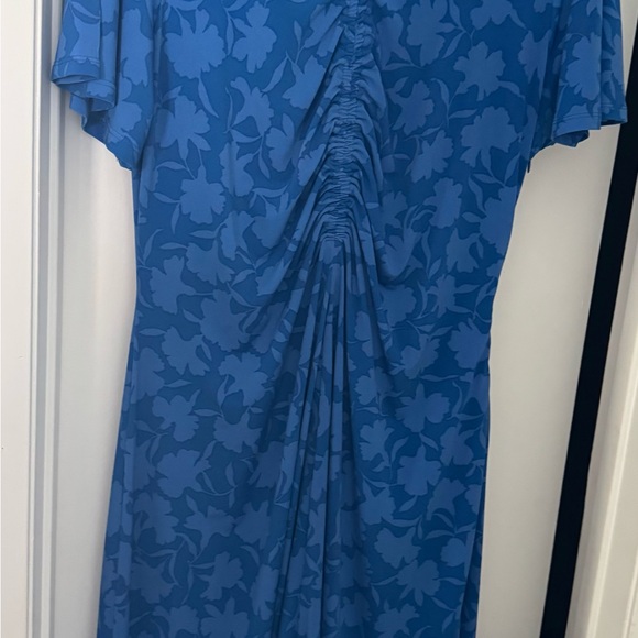 Michael Kors Blue Floral Midi Dress - Picture 2 of 4